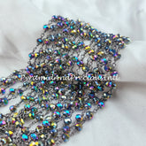 1,2,5,10,25 Ft Mystic Pyrite Hydro Faceted Rondelle Beaded Rosary Chain, Black Plated Wire, Jewelry Making Chain – SELLING BY FOOT